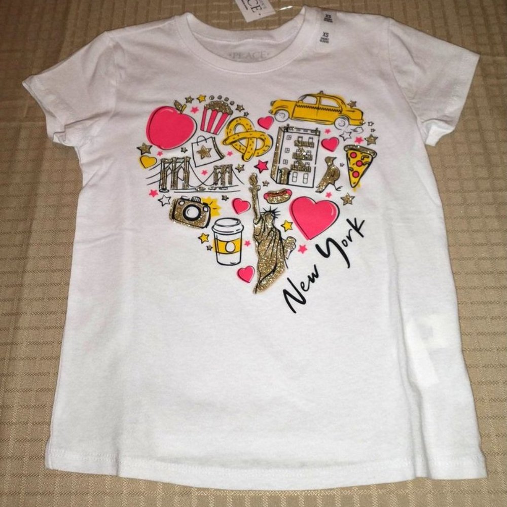 Children's Place girls shirt New York size XS 4  K-200